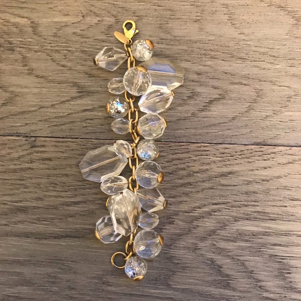 Clear Beaded Statement Bracelet - image 1